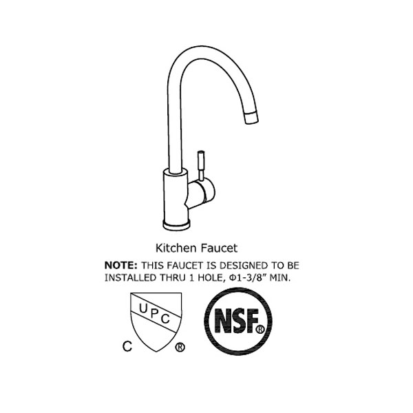 Single function kitchen faucet